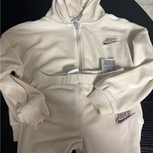 Nike Beige Tracksuit with Embroidered Logo